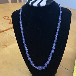 Natural Tanzanite Faceted Rondelle Bead Necklace – adjustable length Clasp ✨